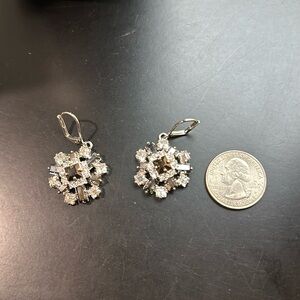 Pierced dangle stone earrings